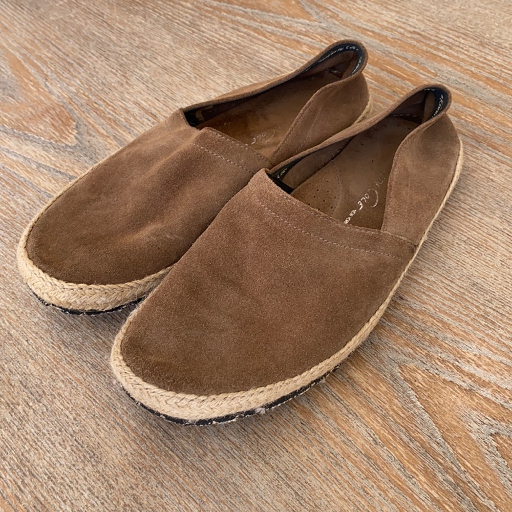 Kenneth Cole men’s slip on shoes sneakers espadrilles sz 7.5 suede light brown